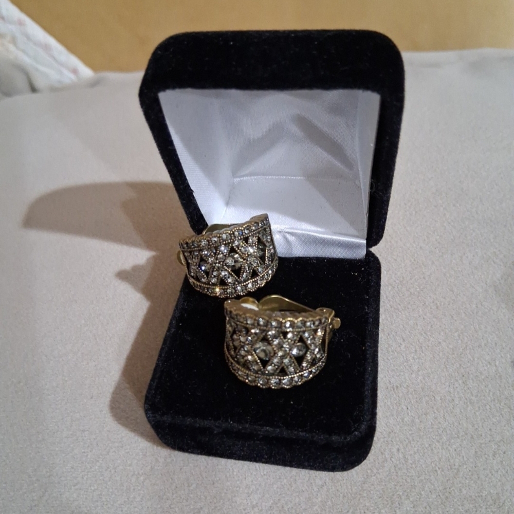 Heidi Daus Half Hoop Clip On Earrings
